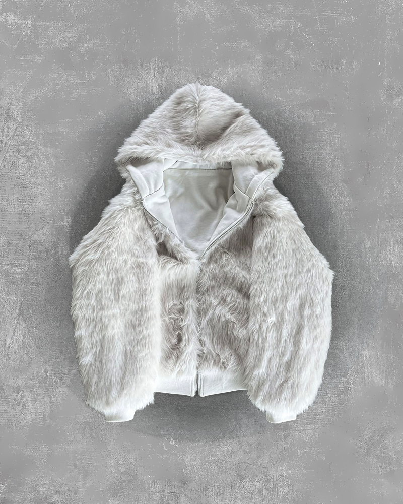 WHITE FUR JACKET UNISEX