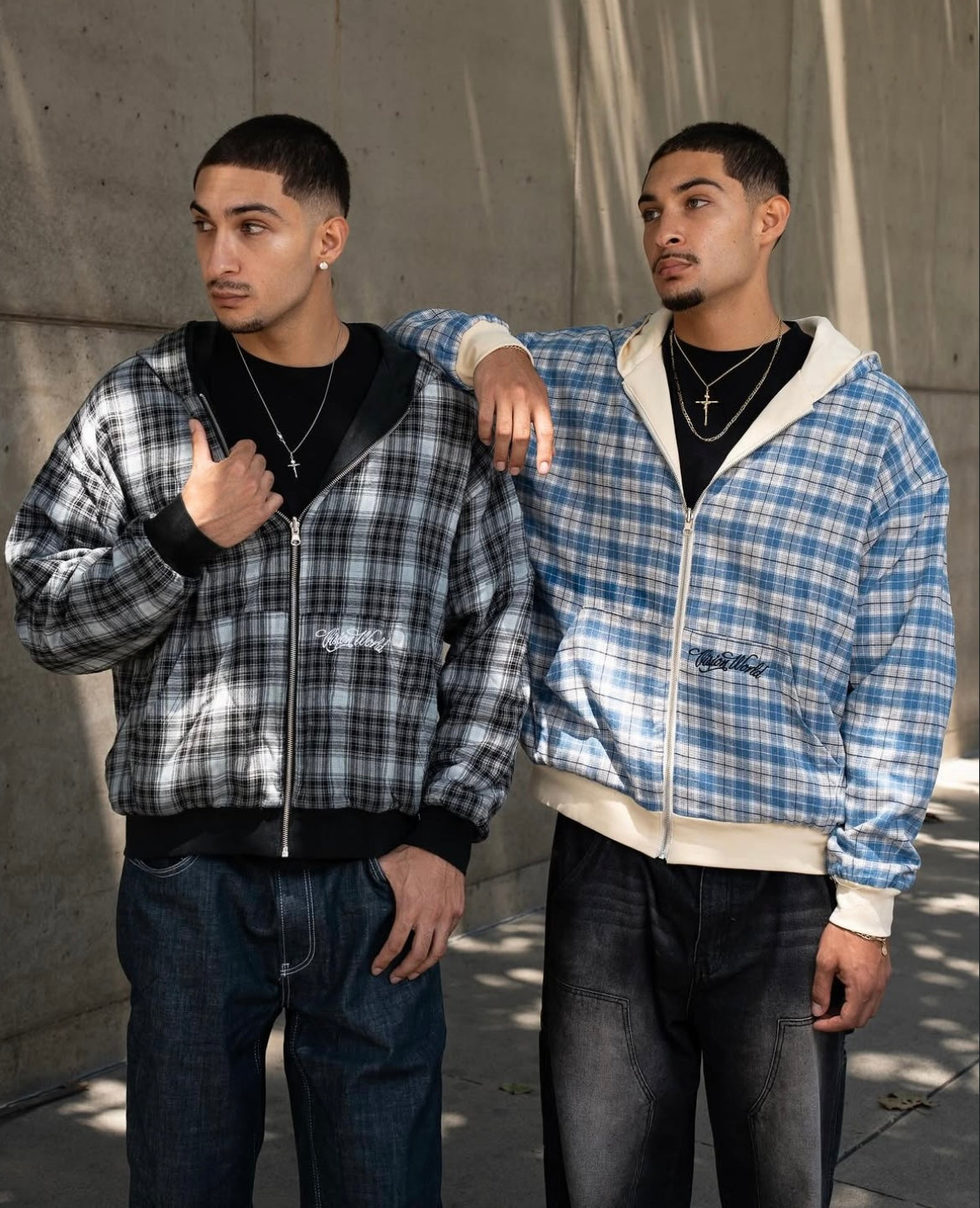 CREAM/BLUE 2-SIDED ZIPPER