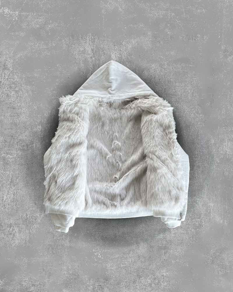WHITE FUR JACKET UNISEX